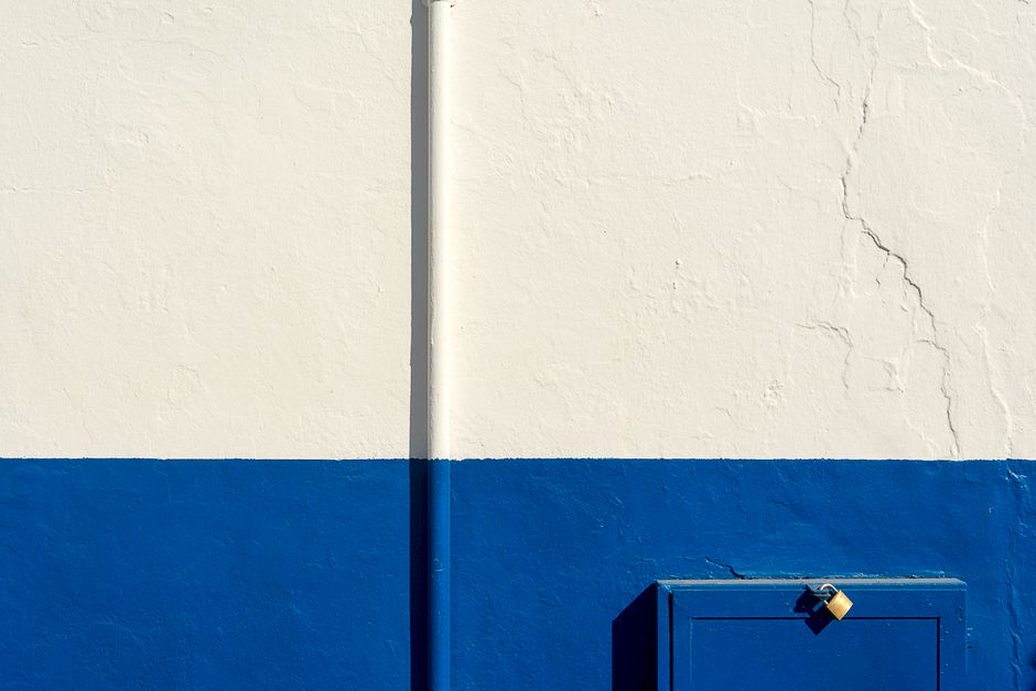 Painted exterior wall in daylight