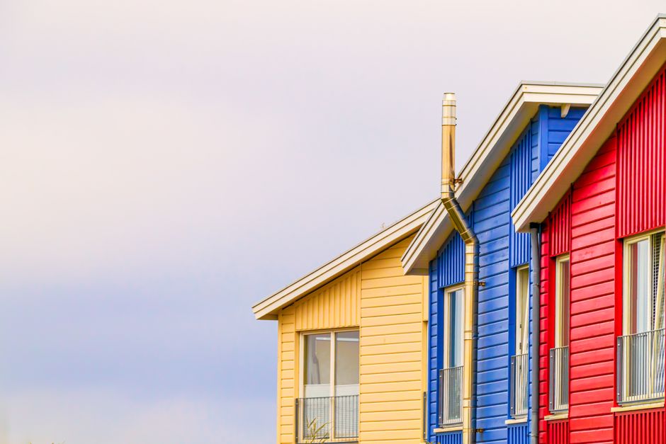 Painted houses in bright colours
